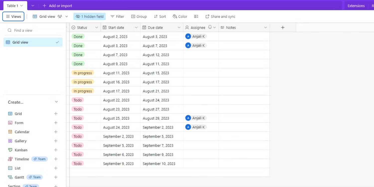 6 Types of Free Airtable Views and When to Use Them
